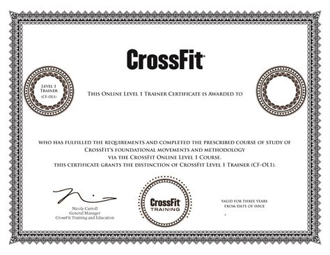 crossfit certification level 1.